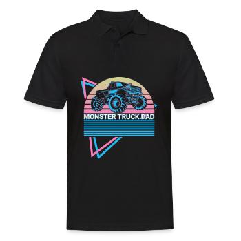 Monstertruck Papa Retro - Männer Poloshirt - Schwarz - Vorne - Kai (181cm)