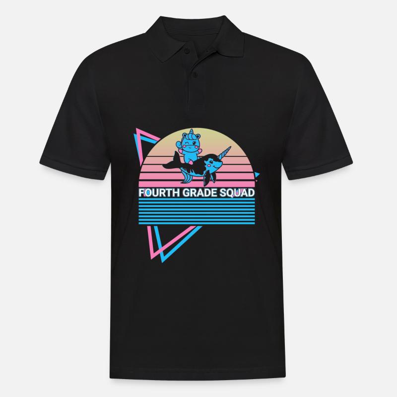 Narwal Retro - Männer Poloshirt - Schwarz