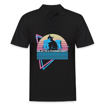 Apothekerin Apotheke Katze Retro - Männer Poloshirt - Schwarz - Vorne - Kai (181cm)