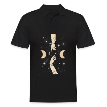 Hexenhafte Erschaffung von Adam Bohemian Celestial - Männer Poloshirt - Schwarz - Vorne - Kai (181cm)