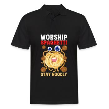 The Flying Spaghetti Monster - Men's Polo Shirt - black - Front - Kai (181cm)