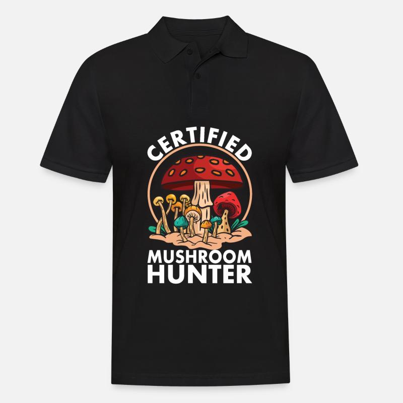 Pilzjagd - Männer Poloshirt - Schwarz