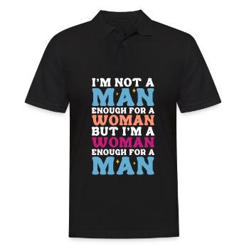 Femboy Crossdressing - Männer Poloshirt - Schwarz - Vorne - Kai (181cm)