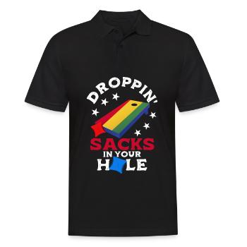 Funny Cornhole Corn Hole - Men's Polo Shirt - black - Front - Kai (181cm)