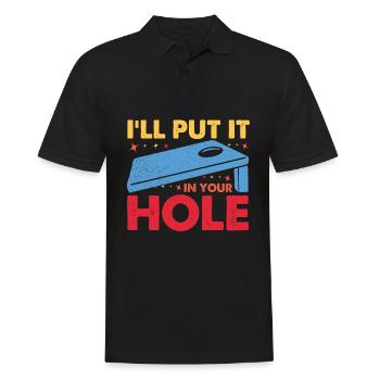 Funny Cornhole Corn Hole - Men's Polo Shirt - black - Front - Kai (181cm)