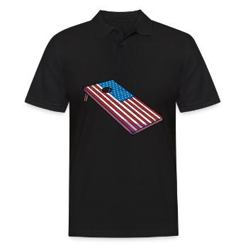 Cornhole Corn Hole Patriotic - Men's Polo Shirt - black - Front - Kai (181cm)