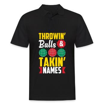 Bocce Ball Player - Men's Polo Shirt - black - Front - Kai (181cm)