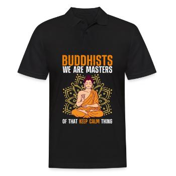 Bouddha Bouddhisme - Polo Homme - noir - Devant - Kai (181cm)