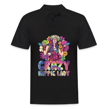 Lustige Hippie Peace Girl Krawatte Färben - Männer Poloshirt - Schwarz - Vorne - Kai (181cm)