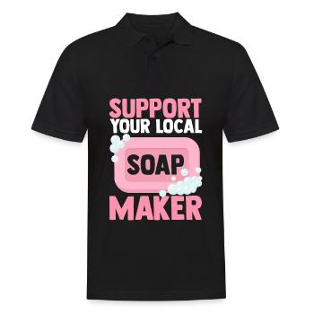 Fabrication de savon, savonnier, savonologue - Polo Homme - noir - Devant - Kai (181cm)