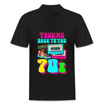 Hippie Groovy Retro Vaporwave - Polo Homme - noir - Devant - Kai (181cm)