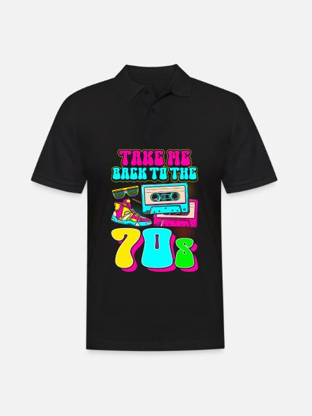 Hippie Groovy Retro Vaporwave - Männer Poloshirt - Schwarz