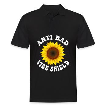 Lustige Hippie Groovy Frieden Freundlichkeit - Männer Poloshirt - Schwarz - Vorne - Kai (181cm)