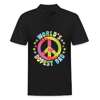 Hippie Papa Krawatte Färben Frieden - Männer Poloshirt - Schwarz - Vorne - Kai (181cm)