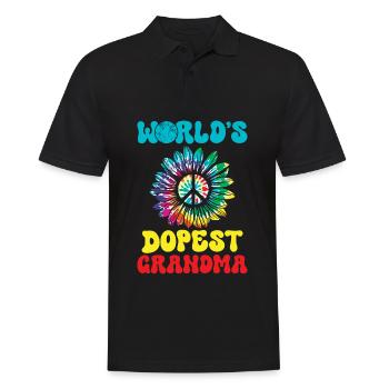 Hippie Oma Krawatte Färben Frieden - Männer Poloshirt - Schwarz - Vorne - Kai (181cm)
