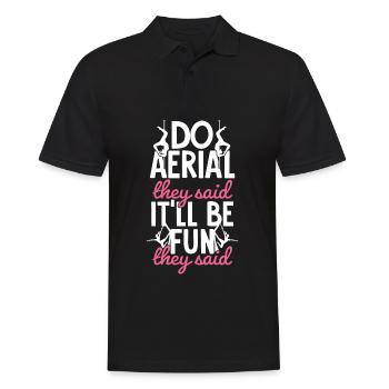 Acrobate de soie aérienne - Polo Homme - noir - Devant - Kai (181cm)