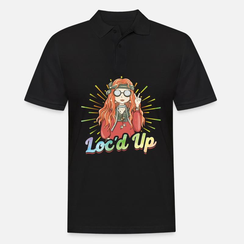 Hippie Dreadlocks Rasta - Männer Poloshirt - Schwarz