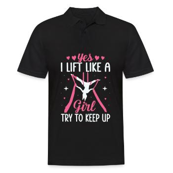 Aerial Silk Aerialist - Männer Poloshirt - Schwarz - Vorne - Kai (181cm)