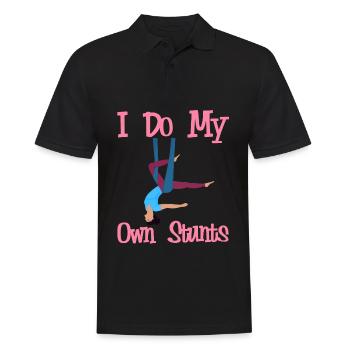Aerial Silk Aerialist - Männer Poloshirt - Schwarz - Vorne - Kai (181cm)