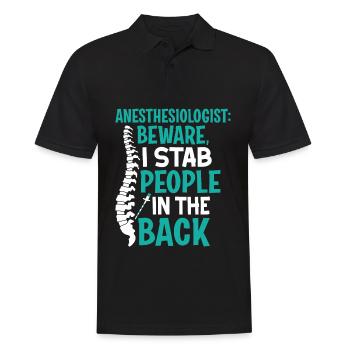 Anesthésiologie - Polo Homme - noir - Devant - Kai (181cm)
