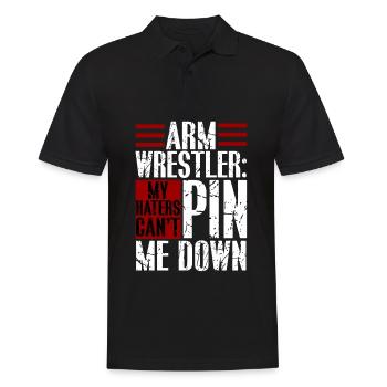 Arm wrestling - Men's Polo Shirt - black - Front - Kai (181cm)