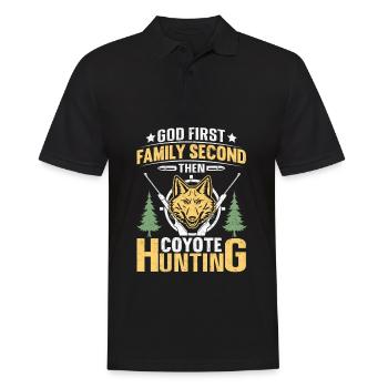 Coyote Hunter Yote - Men's Polo Shirt - black - Front - Kai (181cm)