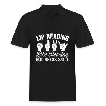 Deaf Pride ASL Sign Language - Men's Polo Shirt - black - Front - Kai (181cm)