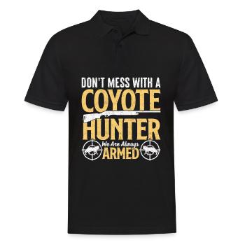 Coyote Hunt Yote - Men's Polo Shirt - black - Front - Kai (181cm)