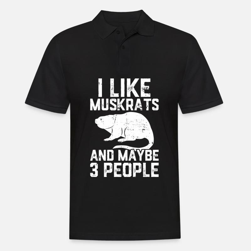 Retro Bisamratte - Männer Poloshirt - Schwarz