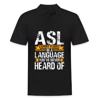 Deaf Pride ASL Sign Language - Men's Polo Shirt - black - Front - Kai (181cm)