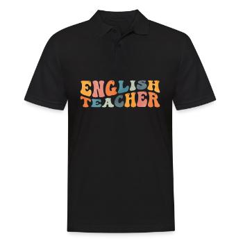 Groovy Englischlehrerin Grammatik Literaturunterri - Männer Poloshirt - Schwarz - Vorne - Kai (181cm)