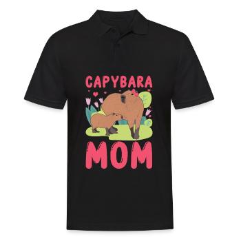 Funny Capybara Mama Mami - Men's Polo Shirt - black - Front - Kai (181cm)