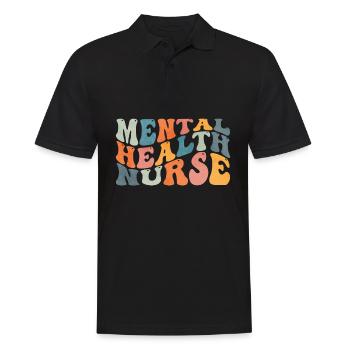 Infirmière en santé mentale Groovy - Polo Homme - noir - Devant - Kai (181cm)
