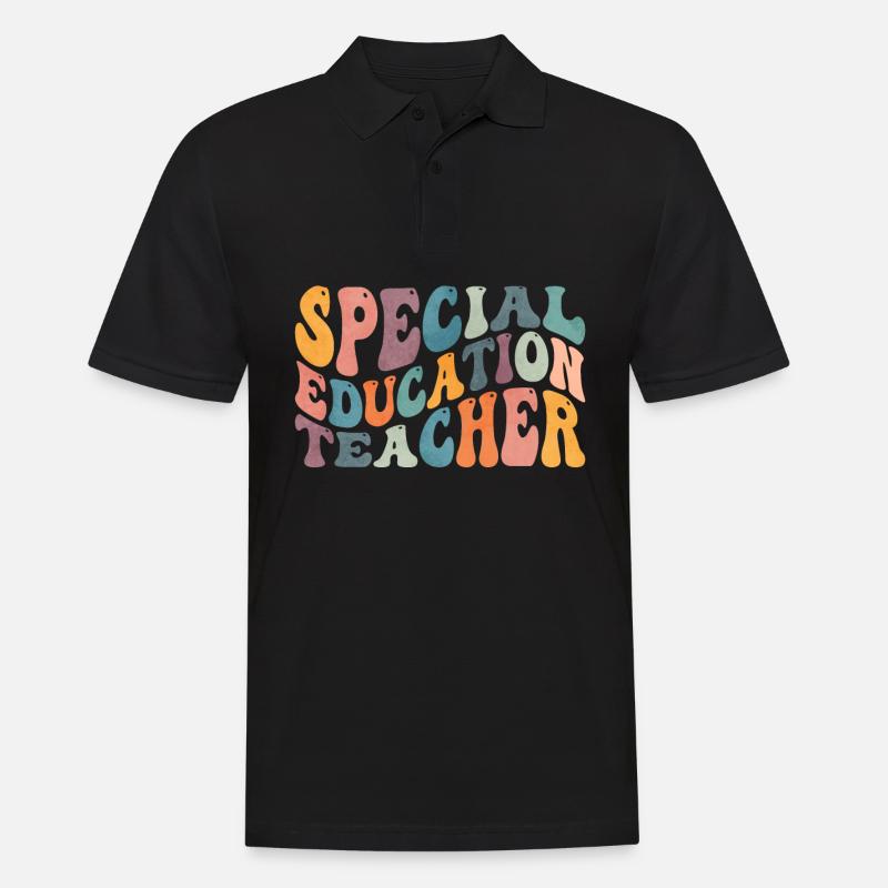 Groovy Sonderschullehrer SPED - Männer Poloshirt - Schwarz