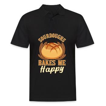 Funny bread baking baker - Men's Polo Shirt - black - Front - Kai (181cm)