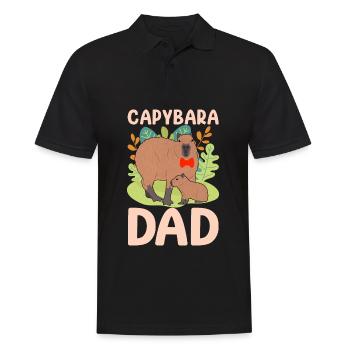 Lustiges Capybara Papa Papa - Männer Poloshirt - Schwarz - Vorne - Kai (181cm)