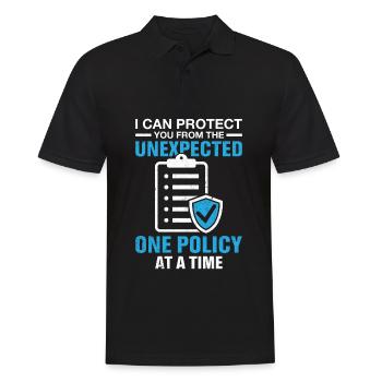 Lustiger Versicherungsmakler - Männer Poloshirt - Schwarz - Vorne - Kai (181cm)