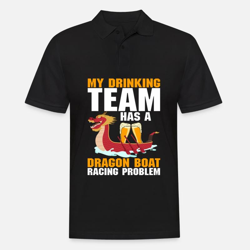 Lustiges Trinker-Team Drachenbootrennen Problem - Männer Poloshirt - Schwarz