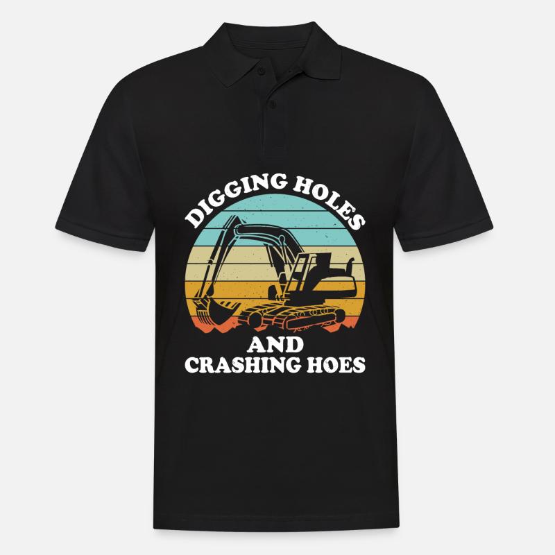 Funny Baggerfahrer HEO - Männer Poloshirt - Schwarz