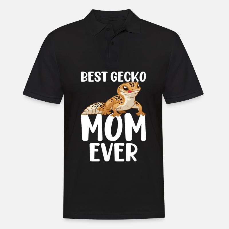 Leopard Eidechse Reptil - Männer Poloshirt - Schwarz