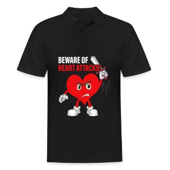 Genesung nach einer Operation am offenen Herzen - Männer Poloshirt - Schwarz - Vorne - Kai (181cm)