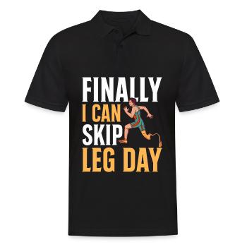 Funny prosthetic leg for amputees - Men's Polo Shirt - black - Front - Kai (181cm)