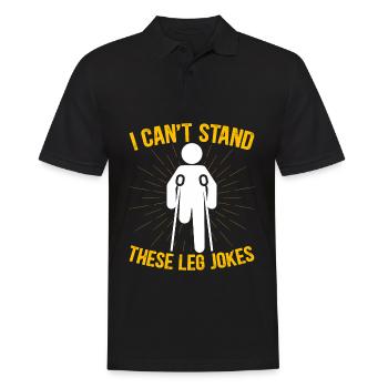 Funny prosthetic leg for amputees - Men's Polo Shirt - black - Front - Kai (181cm)