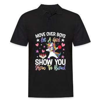 Bowling Girl Bowler - Men's Polo Shirt - black - Front - Kai (181cm)