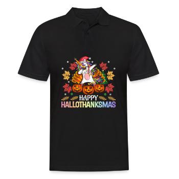 Halloween Thanksgiving Turkey Pumpkin - Men's Polo Shirt - black - Front - Kai (181cm)