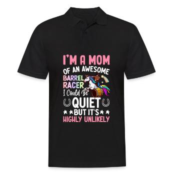 Barrel Racing Reiten - Männer Poloshirt - Schwarz - Vorne - Kai (181cm)