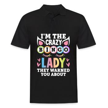 Bingo-Kartenspiel - Männer Poloshirt - Schwarz - Vorne - Kai (181cm)