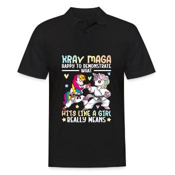 Martial Art Girl - Men's Polo Shirt - black - Front - Kai (181cm)
