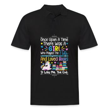 Flûte Girl Joueuse de flûte - Polo Homme - noir - Devant - Kai (181cm)
