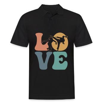 Combattant d’arts martiaux de capoeira - Polo Homme - noir - Devant - Kai (181cm)